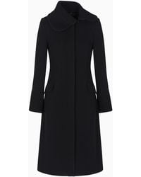 Emporio Armani - Mantel Aus Einer Woll-Mischung Mit Fischgratmuster - Lyst