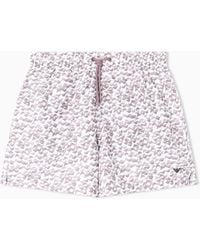 Emporio Armani - Swim Shorts With All-Over Logo - Lyst