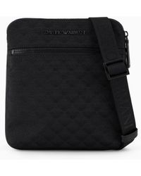 Emporio Armani - Nylon Bag With Flat Jacquard Motif And Zip Essential - Lyst