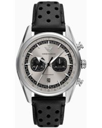 Emporio Armani - Chronograph Leather Watch - Lyst