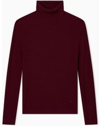 Emporio Armani - Links-Stitch And Cable-Knit Virgin-Wool Rollneck Jumper - Lyst