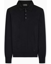 Emporio Armani - Pure Virgin-Wool Jumper With Polo-Shirt Collar - Lyst