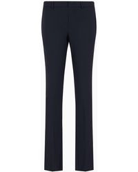 Emporio Armani - Trousers In Two-way Stretch Virgin Wool - Lyst