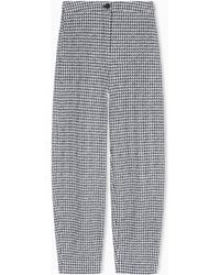 Emporio Armani - Icon Knit-Effect Jersey Trousers With An Op-Art Print - Lyst