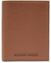 Emporio Armani - Tumbled Leather Card Holder - Lyst