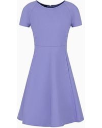 Emporio Armani - Flared Cotton Dress With Full Skirt - Lyst