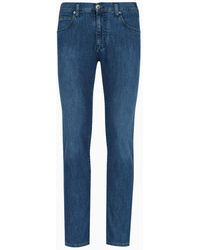 Emporio Armani - J45 Regular-fit, Worn-wash 8 Oz Denim Jeans - Lyst