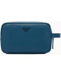 Emporio Armani - Regenerated Saffiano Washbag - Lyst