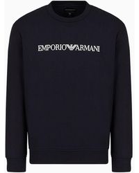 Emporio Armani - Sweatshirt Aus Modalmischung Mit Logo-print - Lyst