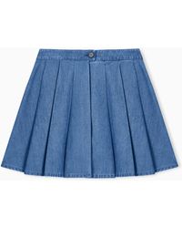 Emporio Armani - Eagle Club Washed Denim Culottes - Lyst
