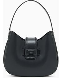 Emporio Armani - Leather Medium Hobo Shoulder Bag With Buckle - Lyst