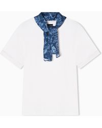 Emporio Armani - Pima Jersey T-Shirt With Foulard Collar - Lyst