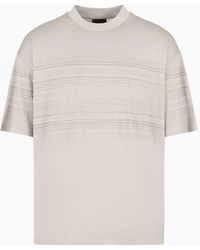 Emporio Armani - T-shirt Over Fit In Jersey Misto Lyocell Con Impunture Zig Zag Asv - Lyst