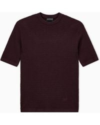 Emporio Armani - Virgin Wool Sweater With Textured Knit - Lyst