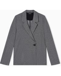 Emporio Armani - Micro Houndstooth Jacquard Jersey Jacket - Lyst