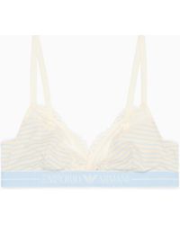 Emporio Armani - Asv Ribbed Recycled-Jersey Triangle Bra - Lyst