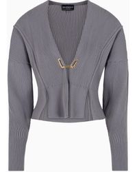 Emporio Armani - Dawn To Dusk Rib-Knit Cardigan - Lyst