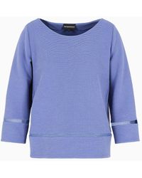 Emporio Armani - Ottoman Jersey Jumper With Mesh Inserts - Lyst