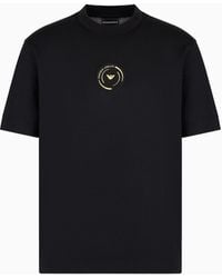 Emporio Armani - Asv Lyocell-blend Jersey T-shirt With Ramadan Capsule Collection Patch - Lyst