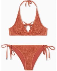 Emporio Armani - Lycra Smocked Triangle Bikini - Lyst