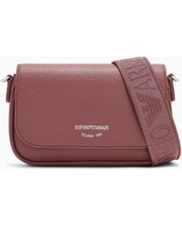 Emporio Armani - Wallet On Chain With Pebbled Texture And Adjustable Strap - Lyst