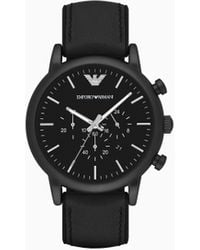 Emporio Armani - Chronograph Leather Watch - Lyst