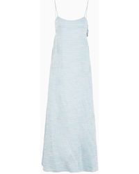 Emporio Armani - Icon Linen-blend Dress With Wavy Jacquard Motif - Lyst