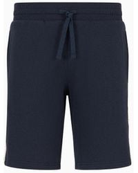 Emporio Armani - Loungewear Bermuda Shorts With Drawstring And Logo Tape - Lyst