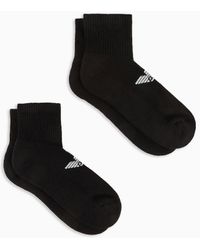 Emporio Armani - Two-pack Of Short Terrycloth Socks With Sports Logo - Lyst