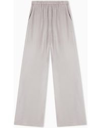Emporio Armani - Washed Fluid Lyocell Elastic Trousers - Lyst