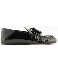 Emporio Armani - Patent-leather Loafers With Tassels - Lyst