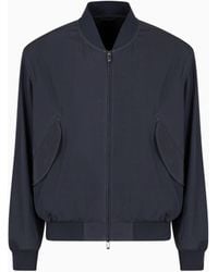 Emporio Armani - Viscose-Nylon Blouson With Bomber-Jacket Collar - Lyst