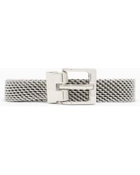 Emporio Armani - Woven Metal Mesh Belt With A Polished Prong Buckle - Lyst
