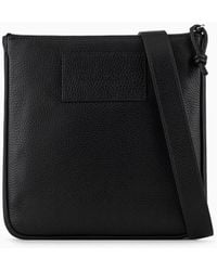 Emporio Armani - Flat Tumbled Leather Shoulder Bag - Lyst