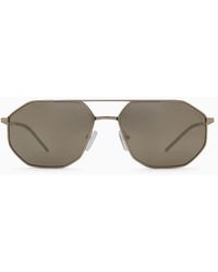 Emporio Armani - Sonnenbrille Mit Unregelmäßig Geformter Fassung - Lyst