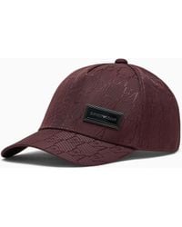 Emporio Armani - Baseball Hat With An Embossed Logo Pattern And A Patch - Lyst