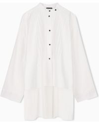 Emporio Armani - Cotton Shirt With Bib Front - Lyst
