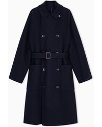 Emporio Armani - Double-Breasted Boiled Wool Coat Hong Kong Capsule Collection Collection - Lyst