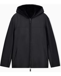 Emporio Armani - Reversible Shearling Blouson Jacket With Metal Zipper - Lyst