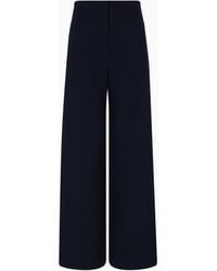 Emporio Armani - Icon Hose Aus Jacquard-Stoff Mit Weitem Bein Und Chevron-Motiv - Lyst