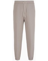 Emporio Armani - Double-jersey Joggers With Drawstring And Logo Tape - Lyst
