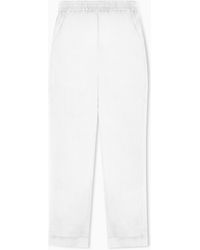 Emporio Armani - Pure Linen Trousers With Elasticated Waist - Lyst