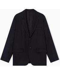 Emporio Armani - Virgin-Wool Cloth Single-Breasted Blazer - Lyst