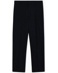 Emporio Armani - Nylon Viscose Blend Trousers - Lyst