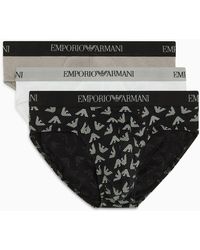 Emporio Armani - Pure Cotton 3-Pack Brief - Lyst