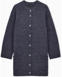 Emporio Armani - Long Raglan Sleeve Crewneck Cardigan - Lyst