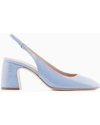 Emporio Armani - Patent Leather Slingback Court Shoes - Lyst