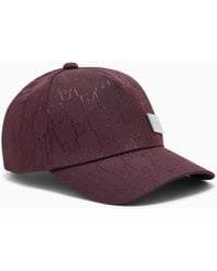 Emporio Armani - Baseball Hat With An Embossed Logo Pattern And A Patch - Lyst