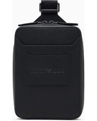 Emporio Armani - Tumbled-Leather, One-Shoulder Mini Backpack - Lyst