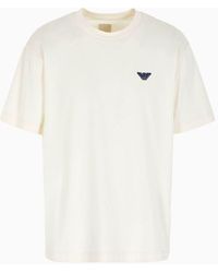 Emporio Armani - Asv Capsule Organic Jersey T-shirt With 1981 Embroidery - Lyst